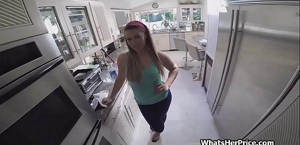  Clean the kitchen but my cock as well for money